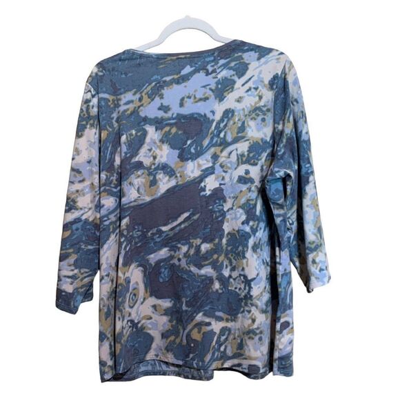 Coldwater Creek Plus Size 1X 18 Multicolor Boho Printed Embellished Blouse - Picture 4 of 7